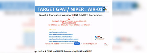 Webinar on “Ways to Crack GPAT & NIPER Entrance”